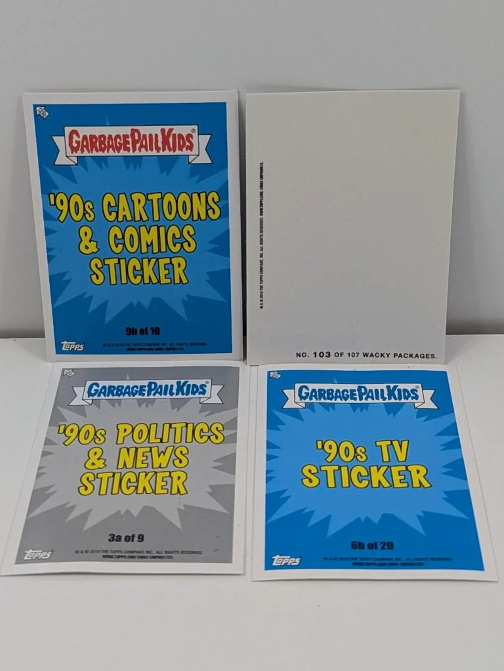 Lot of 3 Garbage Pail Kids & Wacky package Sticker